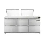 Continental Refrigerator , D72N24M-FB-D, Refrigerated Counter, Mega Top Sandwich / Salad Unit