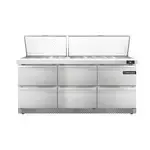 Continental Refrigerator , D72N30M-FB-D, Refrigerated Counter, Mega Top Sandwich / Salad Unit
