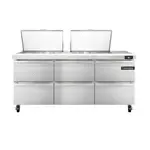 Continental Refrigerator SW72N24M-D, Refrigerated Counter, Mega Top Sandwich / Salad Unit