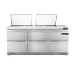 Continental Refrigerator SW72N24M-FB-D, Refrigerated Counter, Mega Top Sandwich / Salad Unit