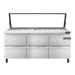 Continental Refrigerator SW72N30M-HGL-D, Refrigerated Counter, Mega Top Sandwich / Salad Unit