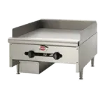 Wells HDG-2430G, Griddle, Gas, Countertop
